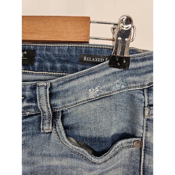 Judy Blue Womens Blue Skinny Fit Button Closer Distressed Jeans Size 9/29 - Picture 4 of 5